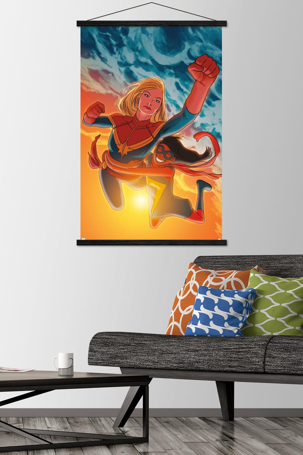 Marvel Comics - Ms. Marvel - Ms. Marvel #17 Wall Poster with Wooden Magnetic Frame, 22.375" x 34"