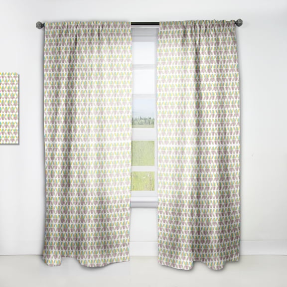 Designart 'Geometrical Retro Design VIII' Mid-Century Modern Curtain Panel