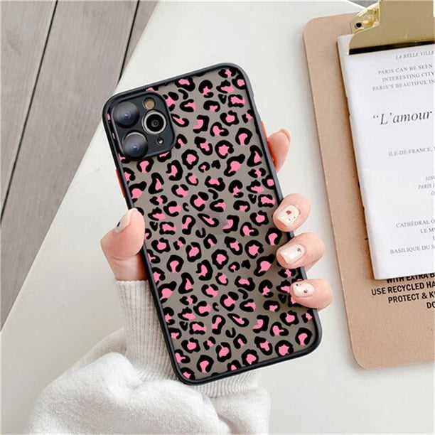 Funda mate con patrón de leopardo a la moda para iPhone 12 11 13 14 Pro Max 7 8 Plus XS Max XR X 13 12Mini SE, funda transparente a prueba de golpes Tan Jianjun unisex