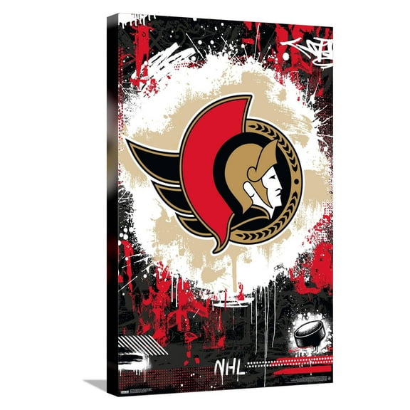 NHL Ottawa Senators - Maximalist Logo 23 Canvas Wall Poster, 14.725" x 22.375"