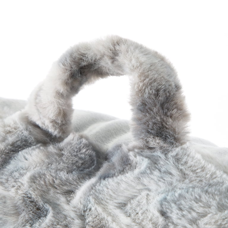 Mainstays Tie Dye Faux Fur Backrest Pillow, Grey Multicolor, 23x29