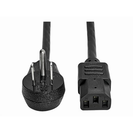 Tripp Lite Model P006-010-15D 10 ft. Desktop Computer AC Power Cord, Right-Angle NEMA 5-15P to C13 - 10A, 125V, 18 AWG, 10 ft. Black