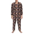 thumbnail image 3 of Honeii Colorful bow with polka dots Pattern Mens Pajamas Set,2pcs Men's Lounge Long Sleeve Sleep Shirt and Pajama Bottoms Sleepwear Set,Mens Pjs Sets-Medium, 3 of 7
