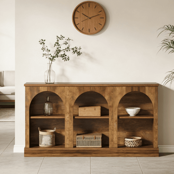Long Console Table with 1.18" Thick MDF Top Waterproof Scratch Resistant Entryway Table for Foyer Hallway Living Room