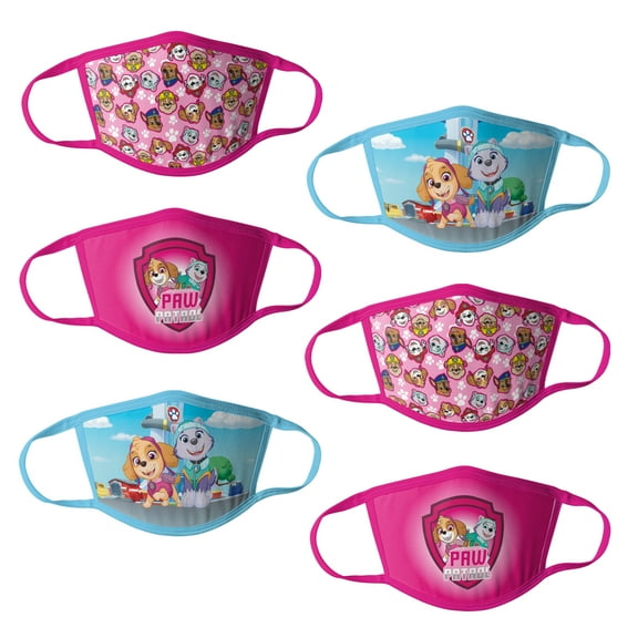 Paw Patrol Girls Kids Face Masks - 6pk