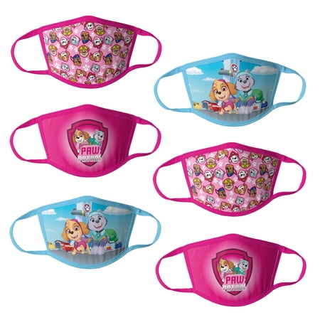 Paw Patrol Girls Kids Face Masks - 6pk