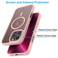 thumbnail image 6 of iPhone 16 Pro Case,Magnetic Phone Case with MagSafe for iPhone 16 Pro 6.3",Takfox [Frosted] Translucent Shockproof Case Matte Hard Plastic & Silicone Rubber Full Body Bumper Protection Cover,Pink, 6 of 9