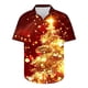 thumbnail image 4 of Camisas de Manga Larga para Hombres, Botón de Impresión Blusa de Cuello, Camisa de Poliéster de Moda Casual, 4 of 5