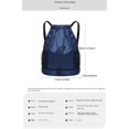 thumbnail image 2 of Black Waterproof Drawstring Backpack With Bottle Pocket Gym Sack, By Meiiso, Large Inventory!, 2 of 7