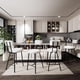 thumbnail image 3 of Set of 4 moderno forrado bar stools-counter-height bar sillas con round seat back y footrest para kitchen island dining room pub (blanca), 3 of 7