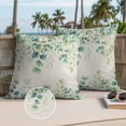thumbnail image 2 of Sage Green Eucalyptus Leaf Outdoor Pillow Covers Pack of 2 Spring Summer Botanical Retro Waterproof Throw Pillow Covers Decorative Cushion Cases for Patio Garden Tent Balcony Couch 16x16 inch, 2 of 9