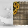 thumbnail image 3 of Shower Curtain Farmhouse Sunflower Retro Wood Waterproof Shower Curtain Set with Hooks for Bathroom Showers,Stalls and Bathtubs,48x72In Brown Wooden Plank, 3 of 8