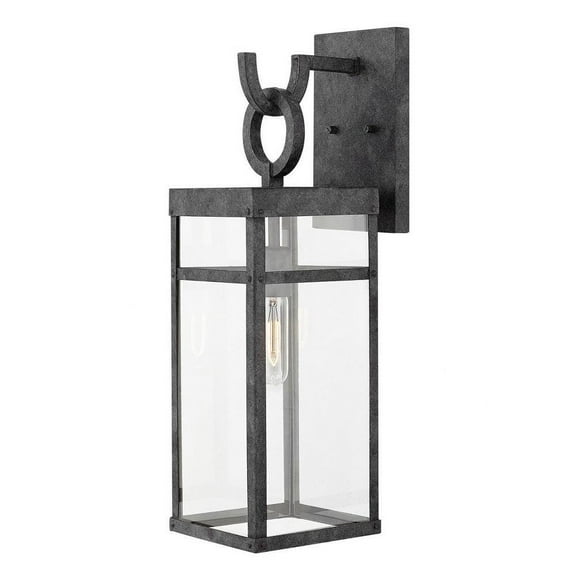 1 Light Medium Outdoor Wall Lantern in Transitional Style 6.5 inches Wide By 22 inches High-Aged Zinc Finish-Led Lamping Type Bailey Street Home