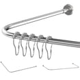 thumbnail image 1 of Corner Shower Curtain Rod 47.2" X (55"-71") Shower Curtain Rod, Convertible U and L Shaped Shower Curtain Rod for Bathroom, 6 Splice Sizes with 24 Stainless Steel Shower Rings, 1 of 8