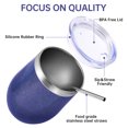 thumbnail image 4 of Neihepal 12oz Stainless Steel Wine Tumbler with Lid and Straw, Double Wall Vacuum Insulated Travel Cup, (Navy,8 Set), 4 of 7