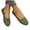 Green, variant on hoksml Women's Square Toe Flat Shoes, Slip-On Flock Upper Casual Shoes for Daily Wear Black Red Green
