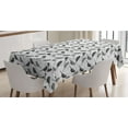 thumbnail image 1 of Birds Tablecloth, Silhouette of Damask Patterned Northern Mockingbirds on Fluctuating Leaves, Rectangle Satin Table Cover Accent for Dining Room and Kitchen, 60" X 90", Grey Black White, by Ambesonne, 1 of 2