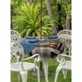 thumbnail image 3 of Outdoor Tablecloth with Umbrella Hole for Patio/Picnic/Party/Camping, Farmhouse Flower Waterproof Table Cloth Round Cover Washable, Spring Vintage Truck Black Plaid Wood Grain (Dia 60"), 3 of 8