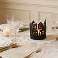 thumbnail image 6 of Metal Candle Holder, Vintage Iron Candle Stand, Black House Design Tabletop Centerpiece for Dining Room Living Room Decor, 1 Piece, 6 of 6