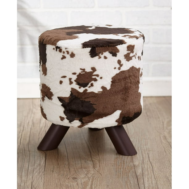 Walmart protection plan options and pricing can be found on the product page, as well as in your cart. the lakeside collection animal print fabric covered ottoman cream brown cow hide