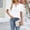 White, variant on Women's Fashion Casual Solid Color Women's V Neck Button Wooden Ear Edge Short Sleeved T Shirt Top Women Short Sleeve Tops Loose Fit Womens Top Apparel T Shirt Women Shirts Summer Tee Shirts Women