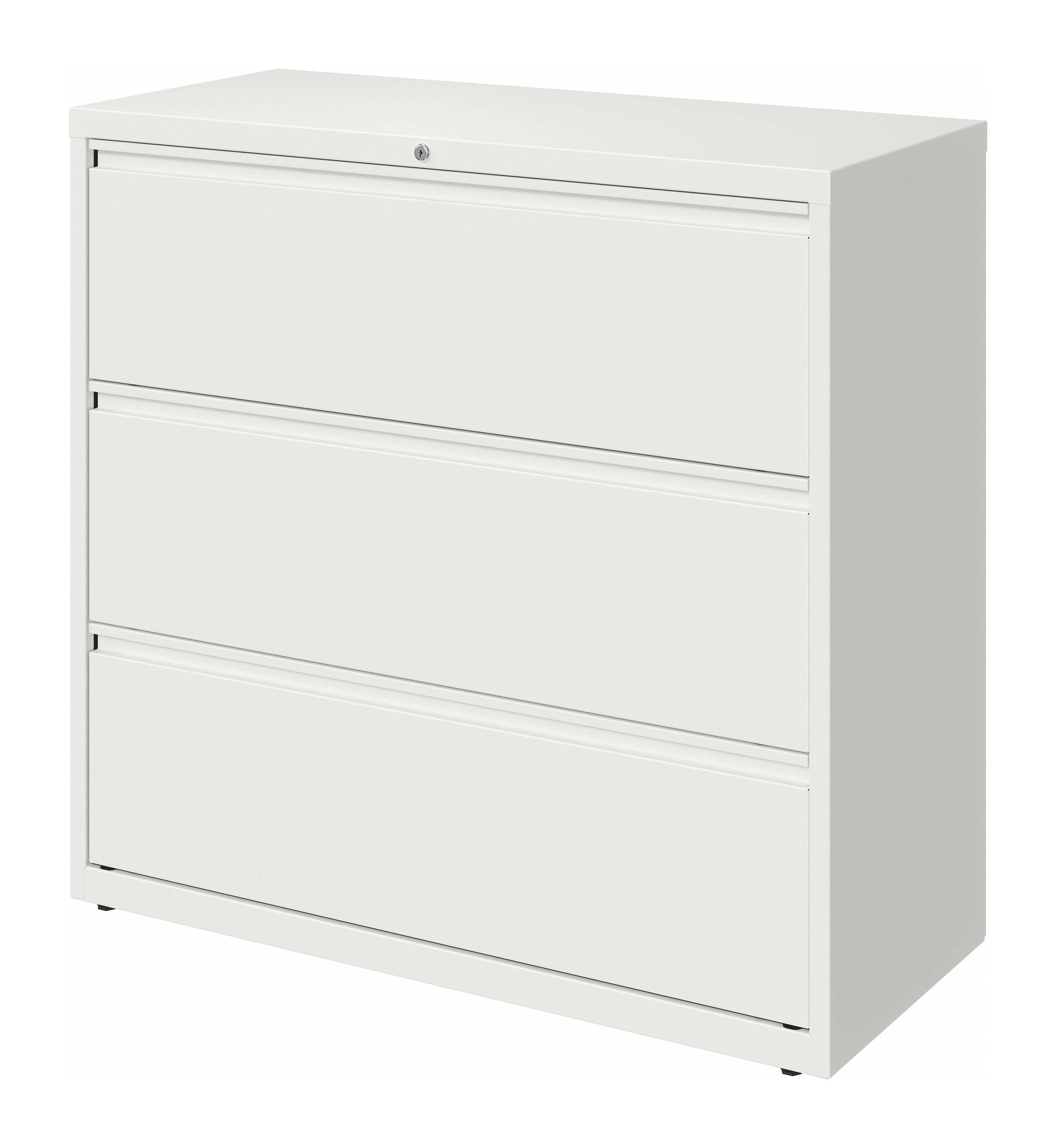 Hirsh 42 inch Wide 3 Drawer Metal Lateral File Cabinet for Home and Office, Holds Letter, Legal and A4 Hanging Folders, White