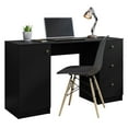 thumbnail image 2 of Madesa Executive Computer Writing Desk 53 Inch with 3 Drawers and 1 Door, Metalic Handles Wooden Home Office PC Study Table with Storage - Black, 2 of 10