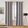 thumbnail image 2 of Kitchen Curtains 84 Inch Length 2 Panels, Red Blue Beige Grommets Window Treatment Curtain, Boho Retro Colorful Abstract Striped Thermal Curtains Drapes for Living Room/Bathroom, 2 of 9