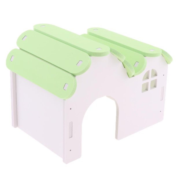 Casa de hámster de madera para animales pequeños, jerbos, ratones, hámsteres enanos, chinchillas verde Zulema Casa de dormir de hámster