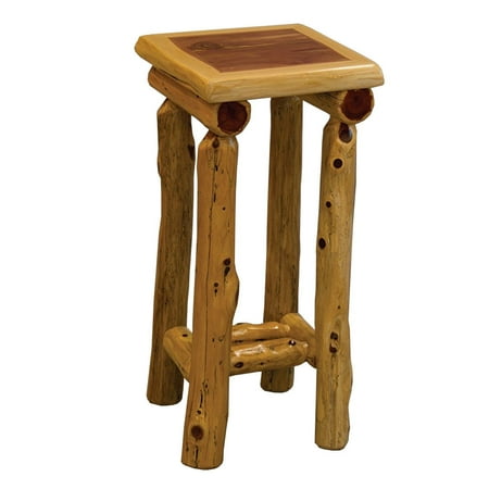 - Furniture Barn USA™ Rustic Red Cedar Log Small End Table / Night Stand with Shelf