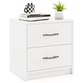 thumbnail image 1 of Gymax Table de Chevet Moderne à 2 Tiroirs avec Rangement pour Salon Chambre Blanc, 1 of 10