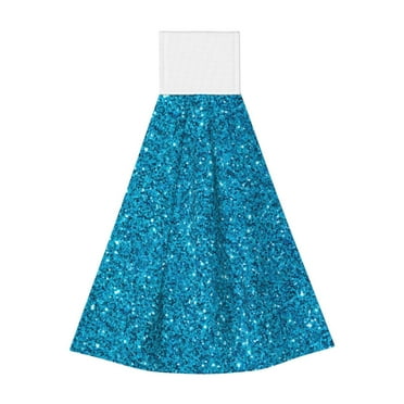 Bixox Blue Glitter Print Hand Towels for Bathroom Kitchen Fingertip Towel Fast Drying Washcloth for Bathroom Kitchen Home Decor