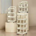 thumbnail image 7 of Uutvery 2/3/4-Tier Rolling Storage Cart Plastic Utility Cart with Handle Movable Storage Organizer with Wheels Transparent Shelves – Multi-Purpose Organizer for Kitchen Bathroom Living Room, 7 of 7