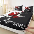 thumbnail image 3 of Manfei Boys Girls Flying Butterflies Full Size Sheets 4-Piece,Happy Valentine's Day Breathable Bed Sheets,Romantic Lover Couple Lightweight Sheet Sets,Ultra Soft Home Decor, 3 of 7
