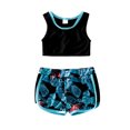 thumbnail image 3 of Jacenvly Matching Family Swimsuits Clearance Comfortable Surfing Swimwear Casual Ladies Fashion Plant Flowers Conservative Women'S Vest Split Swimsuit Family Parent-Child Wear Mom Black, 3 of 9