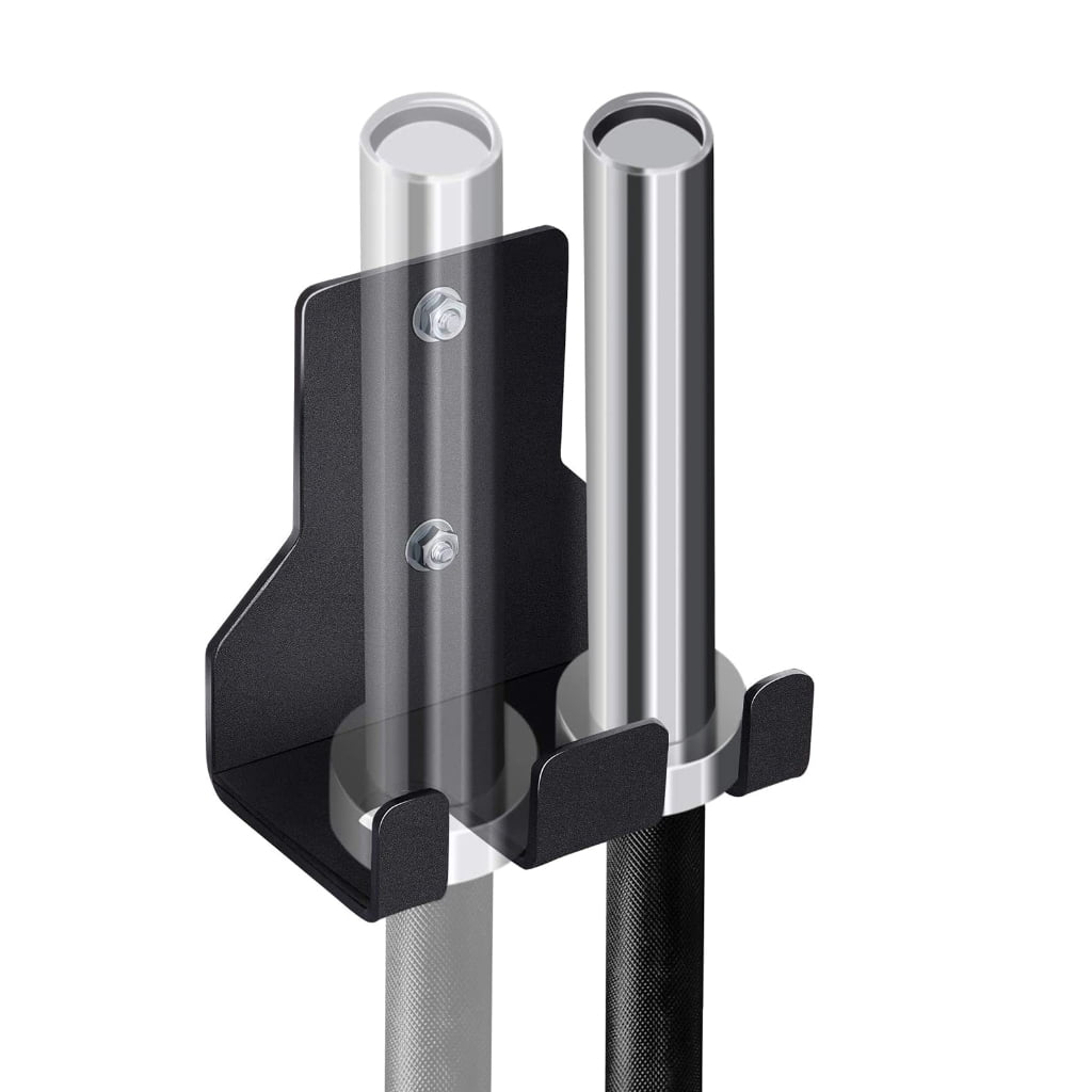 Heavy Duty Barbell Storage Rack Wall Hanger Double Vertical Barbell Holder Gym Dumbbells Rod Stands Fitness Accessories