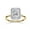 Yellow Gold, variant on Halo Solitaire Engagement Ring for Women, 1.95 Carat (ctw) Radiant and Round Cut Lab Grown Diamond Ring In 14K Rose Gold Over Sterling Silver F-G-H, SI Quality Gifts For Her Ring Size-4