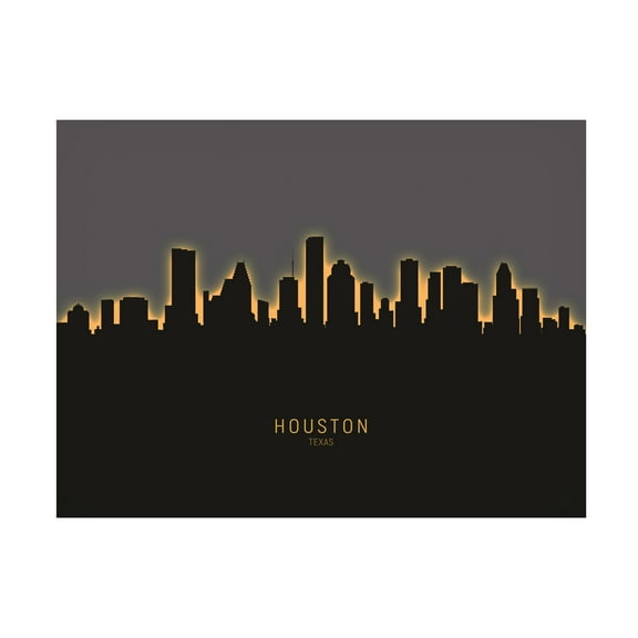 Michael Tompsett 'Houston Texas Skyline Glow II' Canvas Art