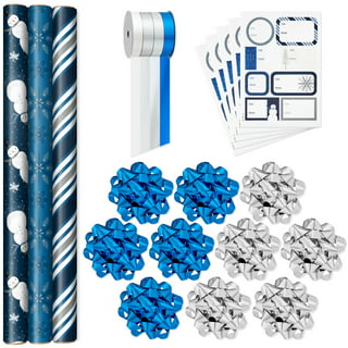  Blue Christmas Wrapping Paper Rolls For Kids Girl Boys Women  Men Cute Winter Snowman Snowflake Gift Wrap Paper Jumbo Roll For Birthday  And Baby Shower 30 Inch X 10 Feet 4 Roll