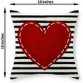 thumbnail image 6 of Valentines Day Pillow Covers 18x18 Inch Set of 2, Valentines Decor Linen Pillowcase Stripes Red Love Heart Valentines Throw Pillows Anniversary Decorative Outdoor Cushion Case for Sofa Couch, 6 of 6