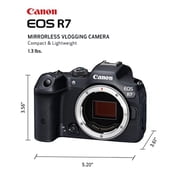Canon EOS R7 32.5 Megapixel Mirrorless Camera Body Only, Black -