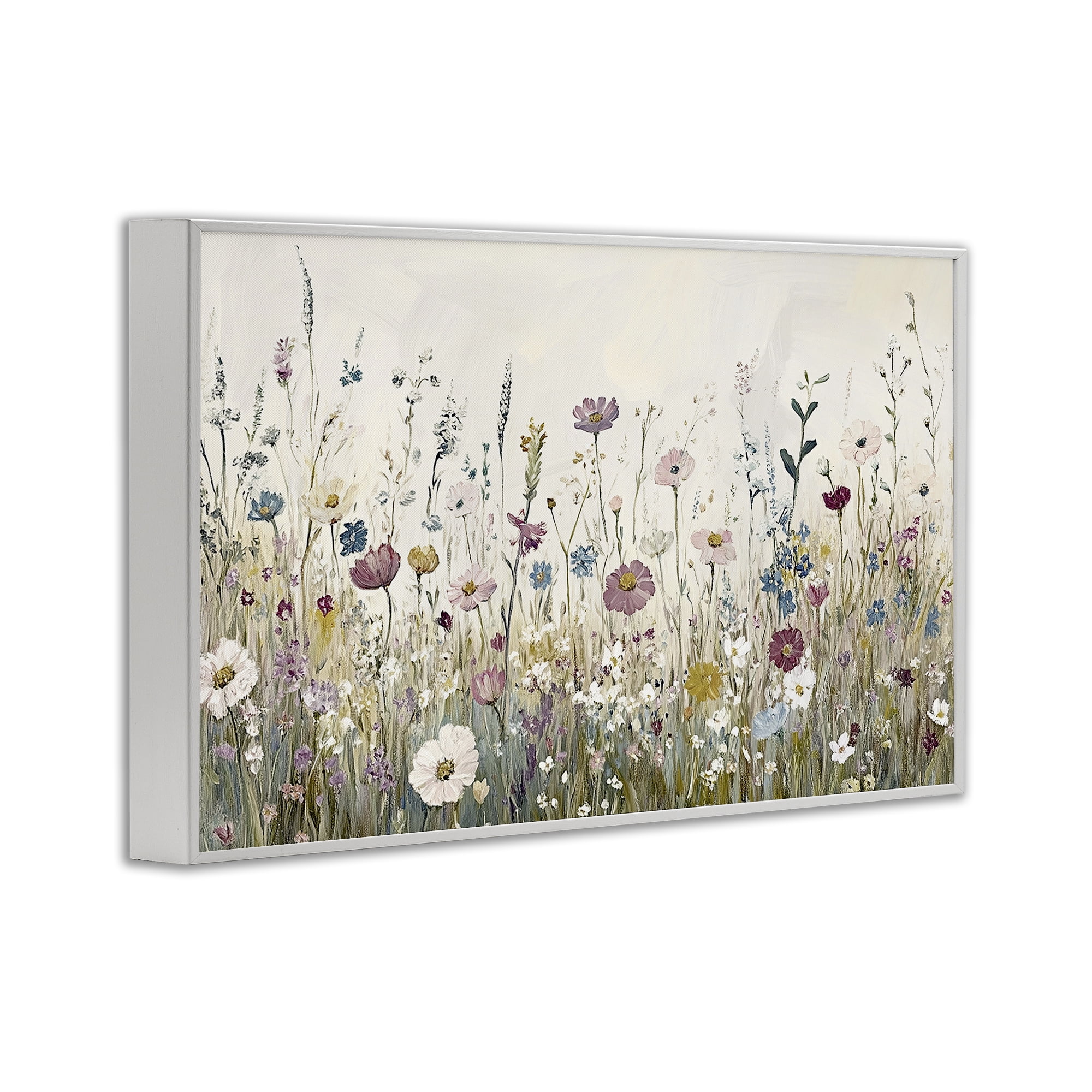 Stupell Industries Spring Blooms Pastoral Meadow White Framed Giclee Art, design by Kim Allen