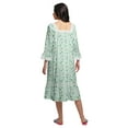 thumbnail image 3 of Moomaya WoMen's Printed Long Sleeve Square Neck Cotton Sleepwear Gown, 3 of 6
