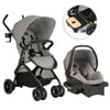 Evenflo Sibby Travel System Stroller, Solid Print Mineral Gray
