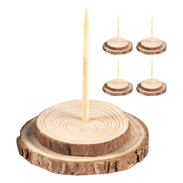 5 soportes de madera resistentes para árboles de Navidad artificiales, base estable para decoración navideña, soporte para árbol de Navidad, base para árbol artificial (9 cm de diámetro).