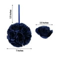 thumbnail image 3 of Efavormart 2 Pack | 7" NAVY BLUE Flower Ball Silk Rose Pomander Kissing Ball, 3 of 6