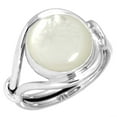 thumbnail image 1 of 925 Silver Ring For Women - Girls White Natural Mother Of Pearl Stone Silver Ring Size 8 April Birthstone Simple Silver Ring Size 8 Gift For Women On Anniversary 925 Silver Jewelry With Gemstone, 1 of 5