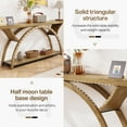thumbnail image 6 of Tribesigns Console Table with Storage Shelf, 70.87" Sofa Table Behind Couch, 2-Tier Rustic Entryway Table with Half Moon Frame for Hallway (Wood), 6 of 6