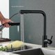thumbnail image 1 of Kitchen Tap Black Extendible Kitchen Tap With Spray, Single Lever Sink Mixer Tap 360 Swivelling Kitchen Stainless Steel,100% New, 1 of 5