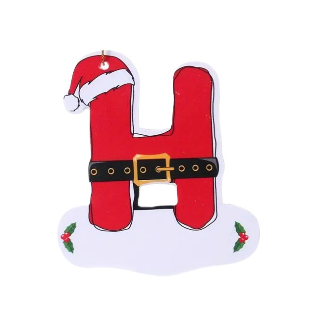 Xihbxyly Adornos Navideños con Letras, Colgante de Madera con 26 Letras Del Alfabeto, Adornos Rojos para Árbol de Navidad, Decoración Festiva para El Hogar o La Oficina, Regalo Personalizado para Las